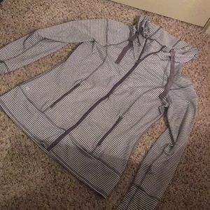 Striped dri-fit full zip hoodie